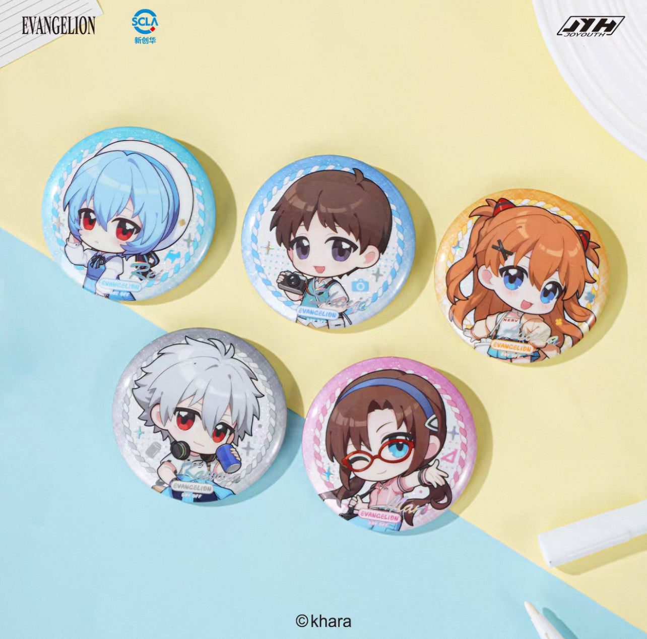[PRE-ORDER] Neon Genesis Evangelion x Joyouth Chibi Can Badge Pin